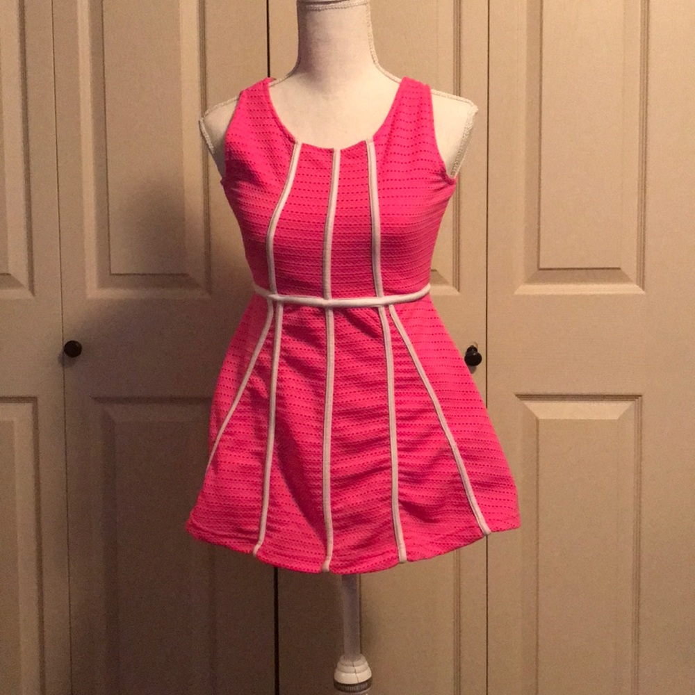 Pink and white dress